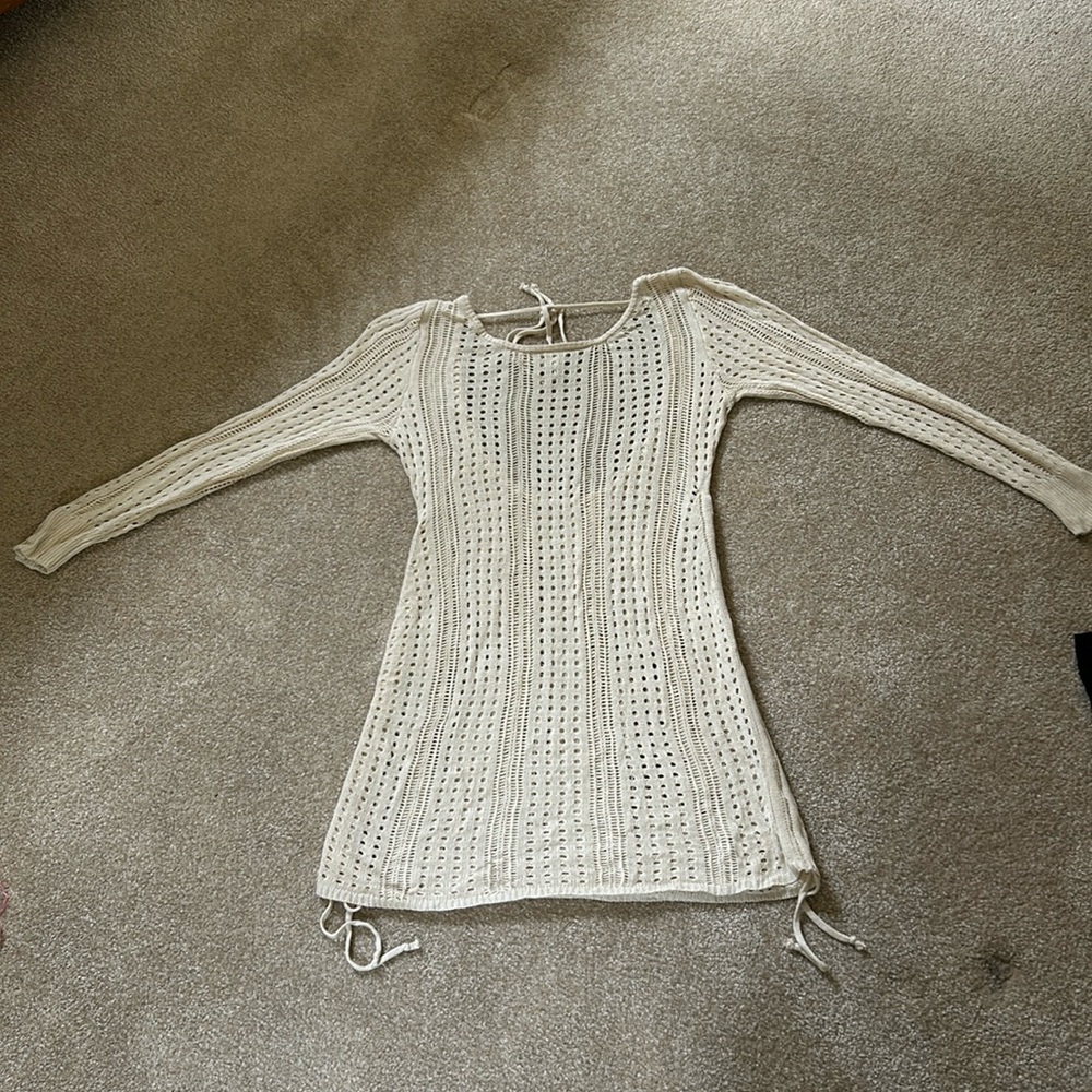 Coverup dress open back crochet